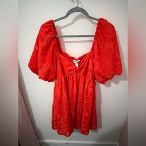 Target Orange Puff Sleeve Dress